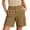 Brown, variant on Womens Cargo Bermuda Shorts High Waisted Ripstop Button Shorts Outdoors Hiking with Pockets Brown XXL