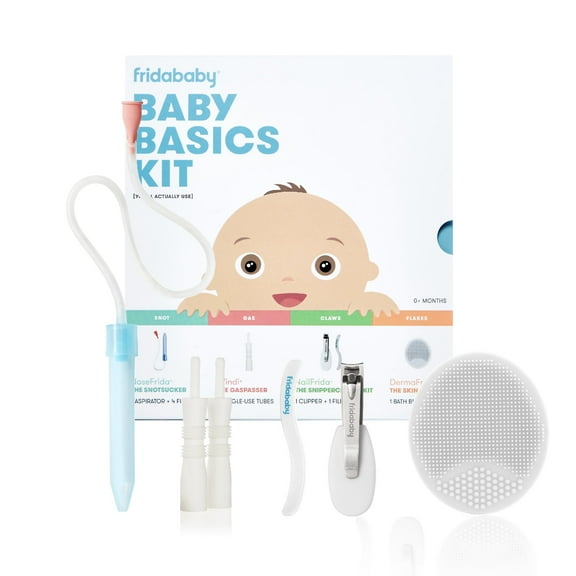 Fridababy Baby Basics Kit, Includes NoseFrida SnotSucker, Windi Gaspasser, NailFrida SnipperClipper Kit and DermFrida SkinSoother