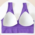thumbnail image 5 of Cyglowse Seamless Yoga Bras for Women Comfortable Padded Gathering Bra Wireless Push Up Workout Running Bras, No Underwire Purple 42, 5 of 5