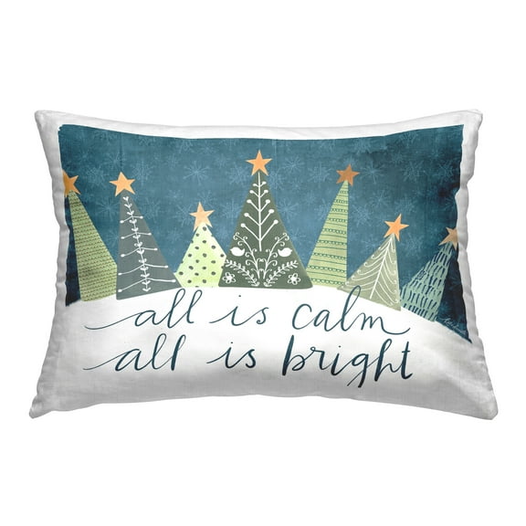 Stupell Industries All Is Calm & Bright Decorative Printed Throw Pillow Design by Katie Doucette