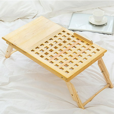 1pc Portable Bamboo Lap Desk Folding Rack Shelf Notebook Tray