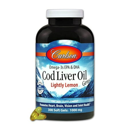 Carlson Cod Liver Oil - Carlson Norwegian Cod Liver Oil, 1000mg, Lemon, 300ct