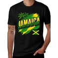 thumbnail image 2 of T-shirt Jamaica Flag Map  Soft Cotton Adult Heat-Transfer Graphic T-Shirt - 180g Breathable Fabric, Unisex Summer Casual Wear with Durable Heat-Printed Design, 2 of 10