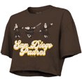 thumbnail image 2 of Women's Majestic Threads Brown San Diego Padres Boxy Crop T-Shirt, 2 of 3