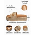 thumbnail image 2 of Womens Platform Sandals Raffia Espadrilles Metal Chain Slip on Open Toe Cute Beach Slide Sandals, 2 of 3