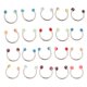 thumbnail image 1 of Pendientes de acrílico coloridos 20pcs Aro 18G Joyas para el cuerpo Perno prisionero para cejas - Estilo 2 Sunnimix Anillo de nariz de botón de herradura, 1 of 8