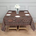 thumbnail image 3 of Brown Boho Tribal Hexagons and Stripes Pattern Square Tablecloth,Waterproof Square Table Cover,Wipeable Spillproof Washable Table Cover for Home Kitchen Party Decor 42"X42"(107x107cm), 3 of 6