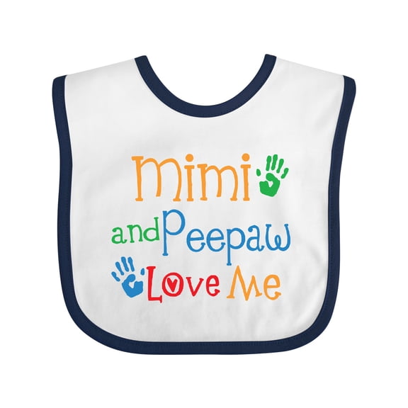 Inktastic Mimi and Peepaw Love Me Boys or Girls Baby Bib
