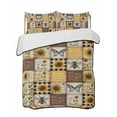 thumbnail image 2 of Quilts Twin Size, Sunflowers Soft Comforter Bedding Set for Bed, Retro Country Butterfly Bee Floral Plaid Lightweight Quilted Bedspread with Pillow Cover(2 Pieces) for All Season, 68x86 Inch, 2 of 6