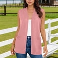 thumbnail image 2 of Summer Cardigans for Women with Pockets Sleeveless Dressy Casual Lightweight Casual Open Front Outerwear Vest (S, Pink), 2 of 8