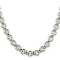 thumbnail image 2 of 925 Sterling Silver Rolo Chain Styles Necklace 9.5 mm Semi-solid 18 inch, 2 of 4