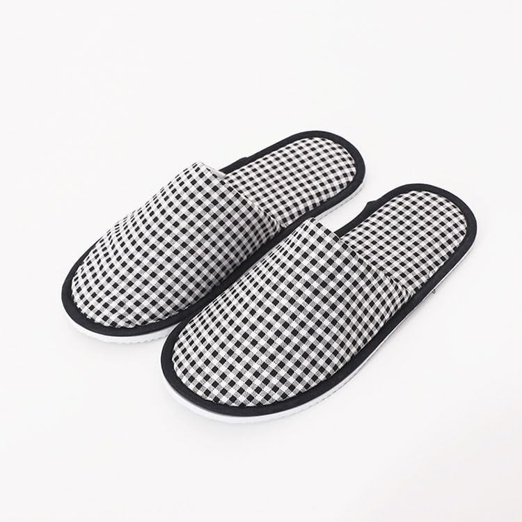 Bulk 120 Pairs Plaid Non Slip Disposable Slippers Wholesale Bulk Hotel Slippers for Guests Multicolor Reusable House Slippers Indoor Bathroom