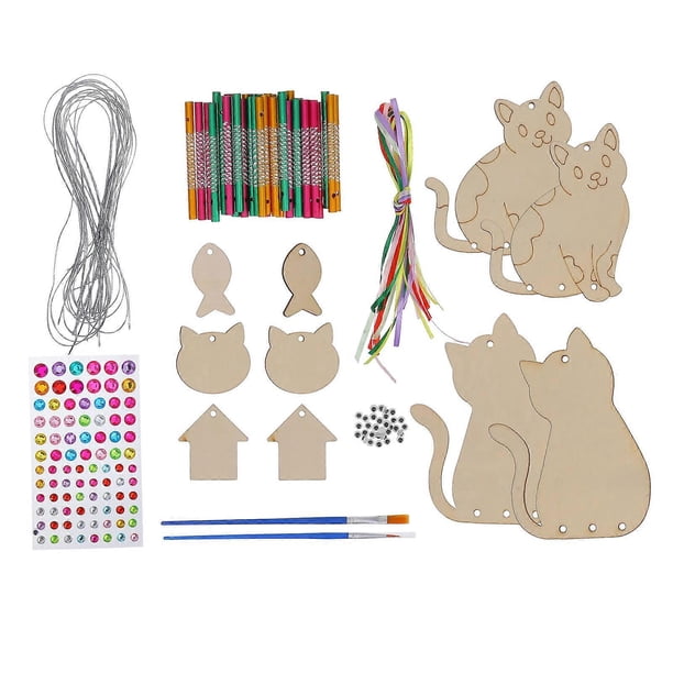 Diy Wind Chime Kit For Kids Complete Crafting Experience Color Matching Hand Eye Coordination 1 Set
