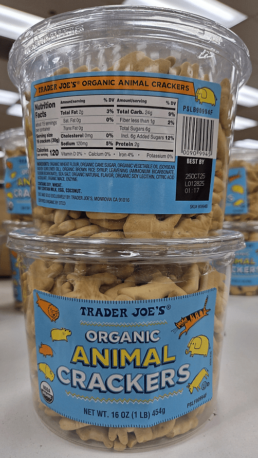Trader Joe’s Organic Animal Crackers 16oz 454g (2 Tubs)
