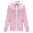 thumbnail image 2 of Sudadera con capucha de manga larga para mujer, informal, con capucha, para exteriores y chaquetas, a la moda, con estampado, de manga larga, con bolsillos, 2 of 4