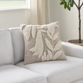thumbnail image 4 of Nourison Life Styles Embrd Leaves Natural 18" x 18" Throw Pillow, 4 of 5