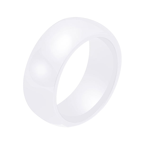 Guardurnaity Juego de anillos de pareja de cerámica: anillos de boda de cerámica elegantes y de moda para accesorios de mujer Ropa, zapatos y accesorios Miscelánea blanco Tamaño#6