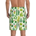 thumbnail image 3 of Bixox Men's Cactus printed lightweight casual shorts, soft sleep shorts with pockets., 3 of 7
