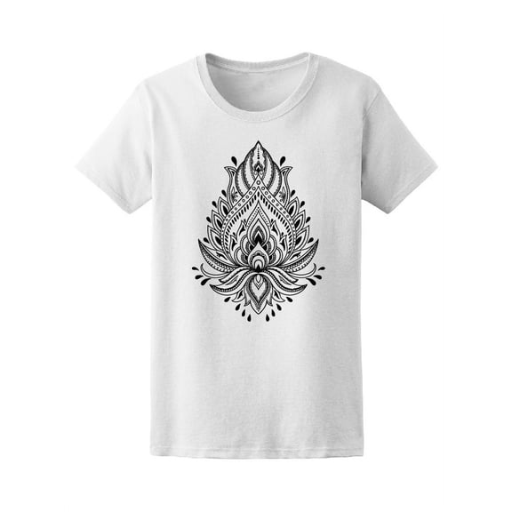 Lotus Flower Nature Mandala T-Shirt Women -Image by Shutterstock, Female Medium