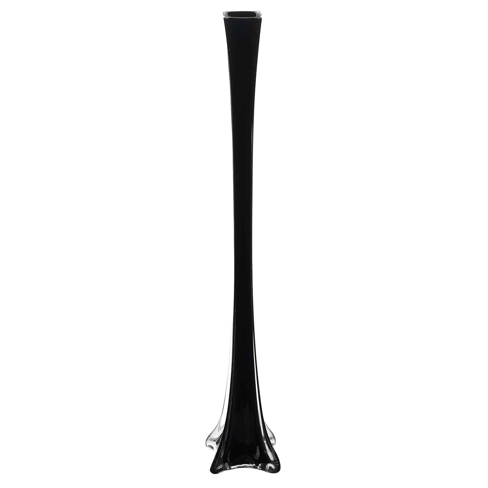 BalsaCircle 6 Pieces 24" Black Glass Eiffel Tower Vases Party Flowers