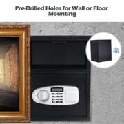 Spaco Digital Deposit Safe, Easy Access Slot, Black, for Cash & Valuables