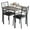 Grey, variant on FOLDLIFE Small Dining Table Set for 2, Table and Chairs Set of 2,Square Dining Table with 2 Chairs,MDF Seat,Brown