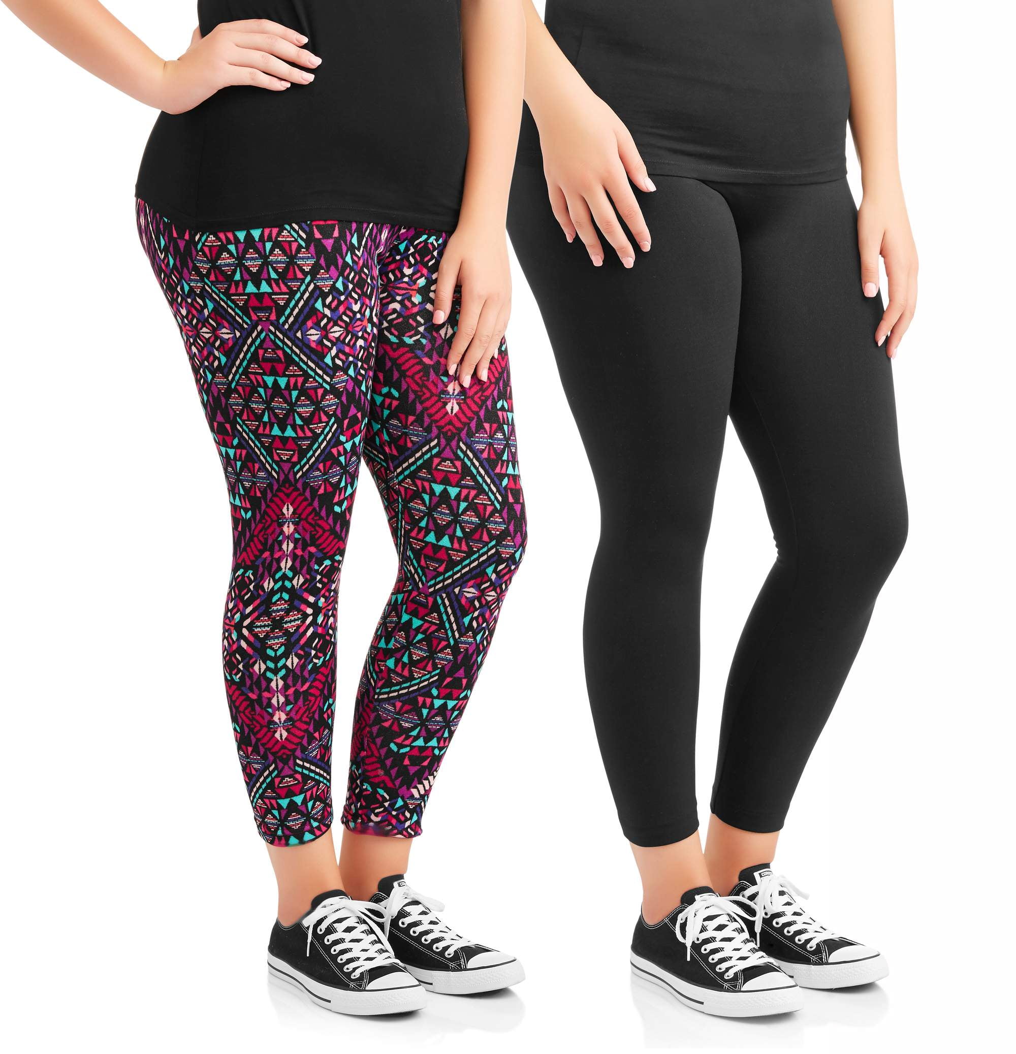 Leggings Depot-LY5R128-PINK 5 Waistband Yoga Solid Leggings, One Size 