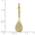 thumbnail image 7 of Diamond2Deal 10K Yellow Gold Solid 3-D Tennis Racquet Charm Pendant for Women (L- 1.13 inch, W- 0.39 inch), 7 of 7