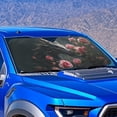 thumbnail image 4 of Xixirimido Car Windshield Sun Shade Universal Fit for SUV Truck Sedan Auto Front Window Sunshade Sun Visor Block UV Rays Keep Cool Car Accessories, Japanese Dragon Pink Roses, 4 of 8