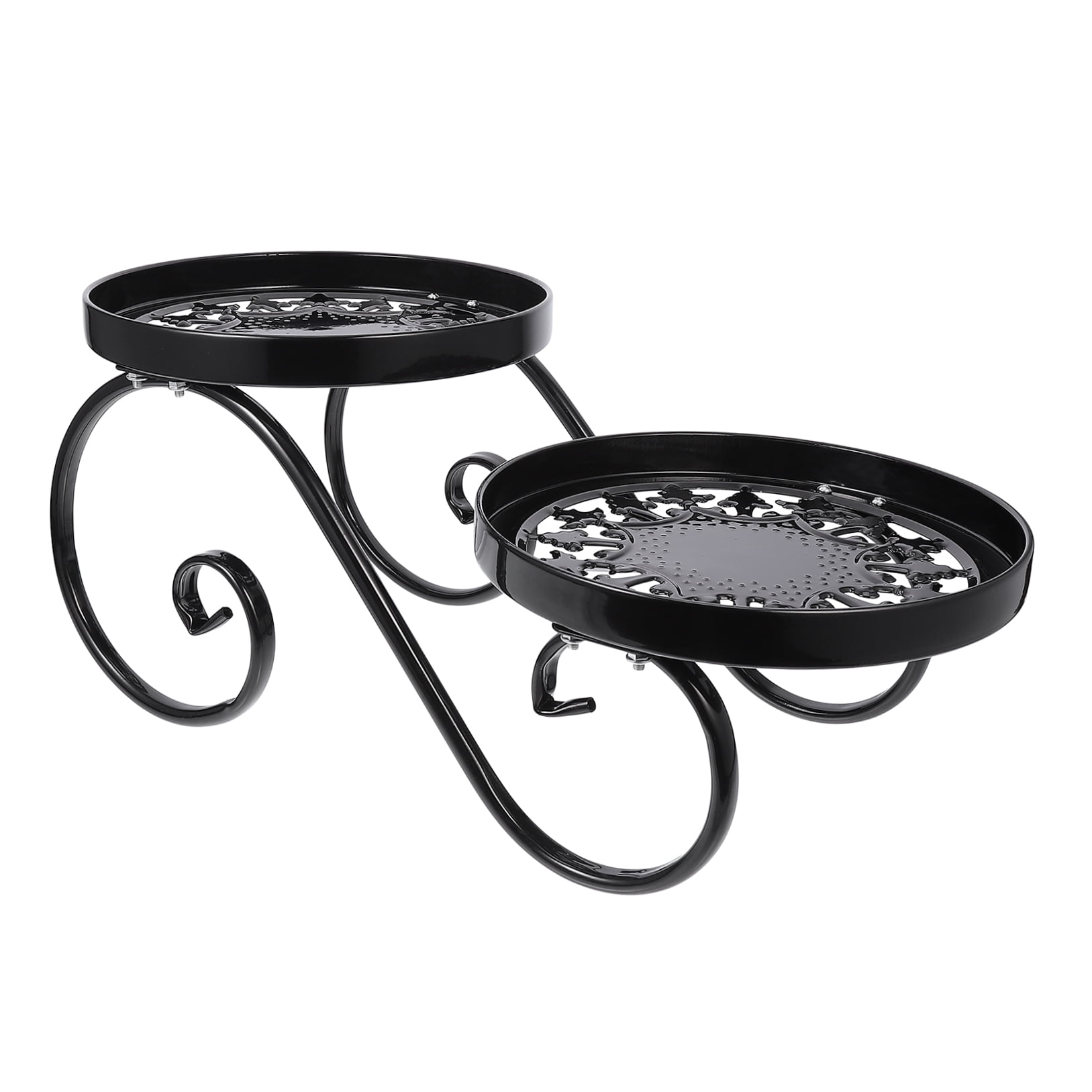DINHEAROM 1Pc Black Flower Rack Balcony Plant Holder Space Saving Storage Solution