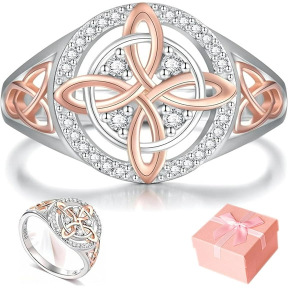 Witches Protection Knot Ring with Celtic Knot Design, Vintage Jewelry Gift for Women, Girlfriend, Valentine's Day