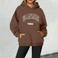 thumbnail image 2 of WENWU Hoodies for Women Long Sleeve Pullover Sweatshirts for Women Graphic Hoodie Brown Hoodie Fall Outfits for Women Preppy Teen Clothes, 2 of 4