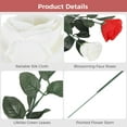 thumbnail image 3 of 36 Pack Red & White Artificial Roses – 16.5" Realistic Silk Cloth Flowers for Bridal Wedding Bouquets, Table Centerpieces, Party Decor & Home Floral Arrangements, 3 of 5