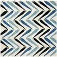 thumbnail image 6 of SAFAVIEH Soho Jaimie Chevron Wool Area Rug, Ivory/Blue, 6' x 9', 6 of 9