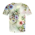 thumbnail image 4 of Patlollav Plus Size Tops For Women Trendy Floral Print Short Sleeve Tshirt Lightweight Crewneck Tee Shirts Casual Loose Pullover Tee, 4 of 5