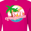 thumbnail image 4 of Inktastic I Love California with Ocean and Palm Trees Long Sleeve T-Shirt, 4 of 5