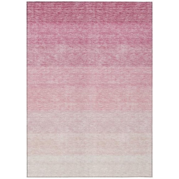 HomeRoots 595818 5 x 8 ft. Pink & Ivory Ombre Washable Indoor & Outdoor Rectangle Area Rug