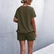 thumbnail image 5 of ICHUANYI Clearance Women's Spring And Summer Plain Round Neck Ruffle Short Sleeve Shorts Casual Suit ICHUANYI "ICHUANYI", 5 of 5