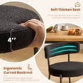 thumbnail image 6 of Furniliving Modern Dining Chairs Set of 2, Upholstered Dining Room Chairs with Black Metal Legs, Curved Backrest, Round Thicken Kitchen Chairs for Dining Room, Island, Faux-Teddy, Black, 6 of 10