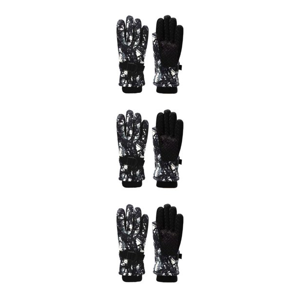 Sonducket Guantes para niños Mitones Niños Cálido Unisex Motocicleta Estampado Fleece Mitten Guante ajustable para deportes al aire libre Blanco Type1 NO1 Sonducket CBP467642