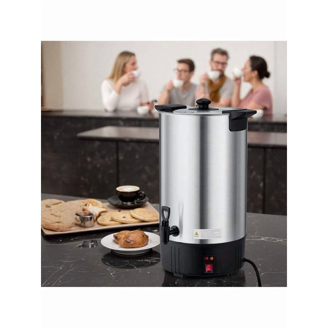 Coffee Urn, 100 Cup 15 L Hot Beverage Dispenser With Dripless Faucet, Quick-Brewing Stainless Steel Large Commercial Coffee Maker, For Catering, Business, Party, Church & Restaurant