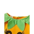 thumbnail image 3 of Qiylii Halloween Romper Pumpkin Long Sleeve Round Neck Bodysuit + Hat, 3 of 7