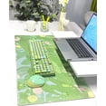 thumbnail image 3 of Green Frog Keyboard Mat Cute-31.5x15.7in-Green Floral Frog Mousepad-Plant Desk Pad- Tulip Aesthetic Desk Mat-Anime Mouse Mat- Desk Organizer Large Gaming Pads, 3 of 6