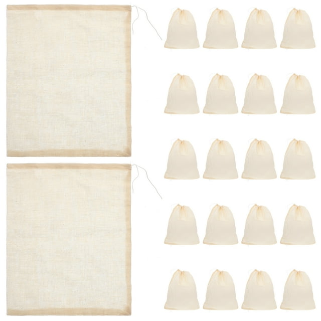 25pcs Cooking Cheesecloth Bags Straining Bags Reusable Drawstring Soup Bags Soup Socks