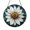 Acrylic 3.5 Inch, variant on Stained Glass Daisy Window Hanging Suncatcher, Round Floral Design White Gold Accents, Cheerful Home Decor Gift