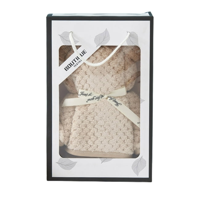 Warp Knitted Towel Gift Bear, High Density Fleece, Soft Touch, INS Style, for Home-Office, Ultra-Soft, Gift Set, Travel Friendly, Lightweight Design, Durable Fleece Fabric, Cozy Comfort, Akmoler