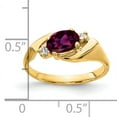 thumbnail image 2 of Primal Gold 14 Karat Yellow Gold 7x5mm Oval Rhodolite Garnet and VS Diamond Ring, 2 of 4