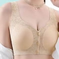 thumbnail image 2 of DDAPJ pyju Lace Bralettes for Women Scalloped V Neck Wireless Bra Full Coverage Snap Closing Bras Seamless Push Up Bra Comfortable Everyday Underwear Beige L, 2 of 7