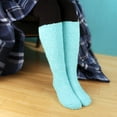 thumbnail image 2 of BambooMN Women's Fuzzy Feather Soft Cozy Knee High Socks - Deep Purple - Regular - 1 Pair, 2 of 5