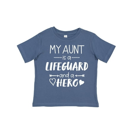 

Inktastic My Aunt is a Lifeguard and a Hero with Hearts Gift Toddler Boy or Toddler Girl T-Shirt
